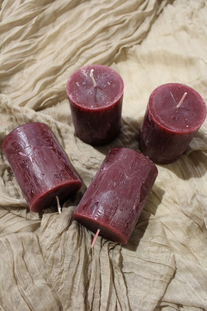 Bordeaux SafeCandle® Stumpenkerzen Viererset