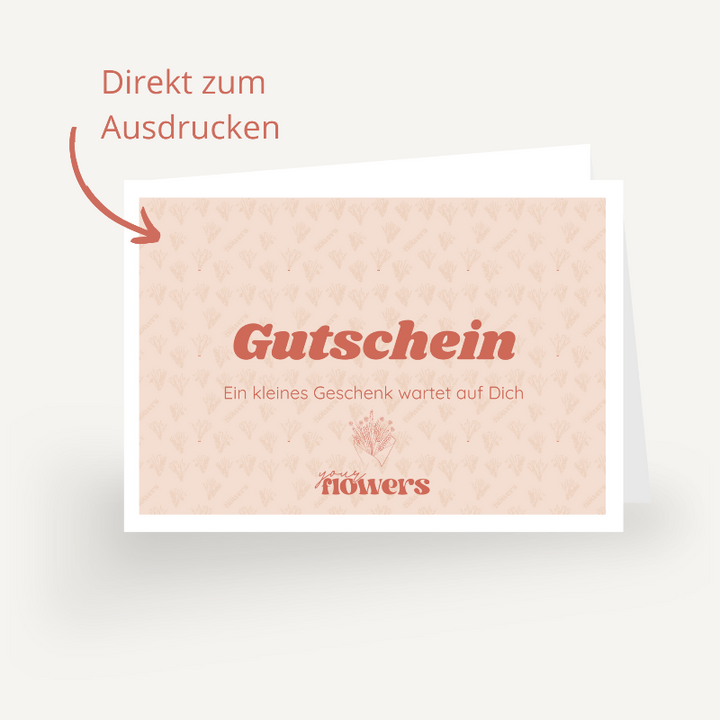 Geschenkgutschein von Your Flowers zum Ausdrucken Mockup