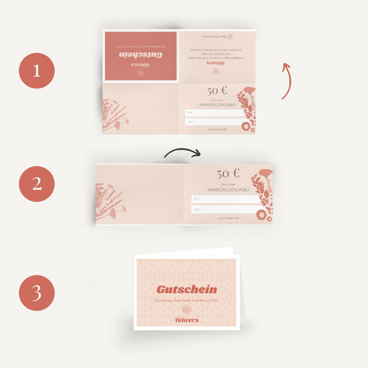 Geschenkgutschein von Your Flowers zum Ausdrucken Mockup