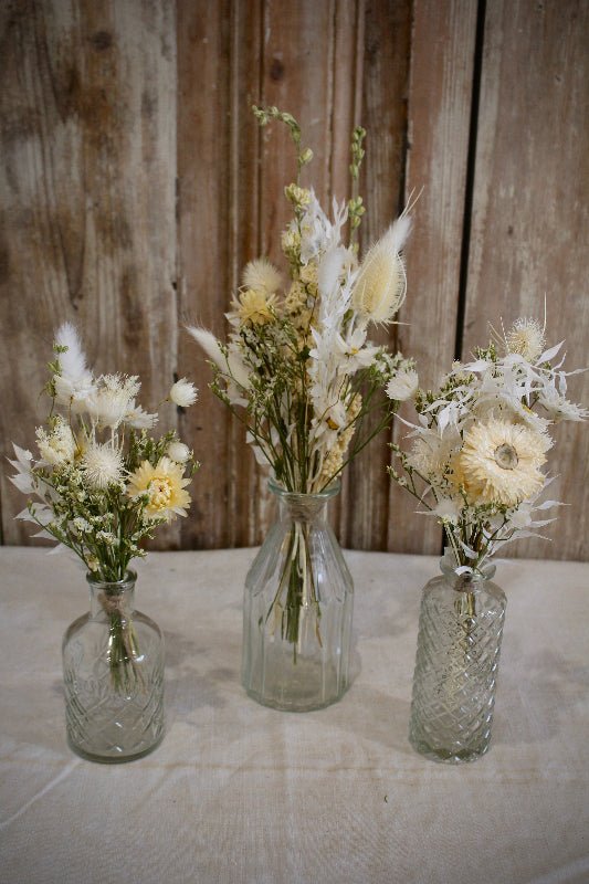 Trockenblumen Tischset 'White' in Weiß- und Naturfarben