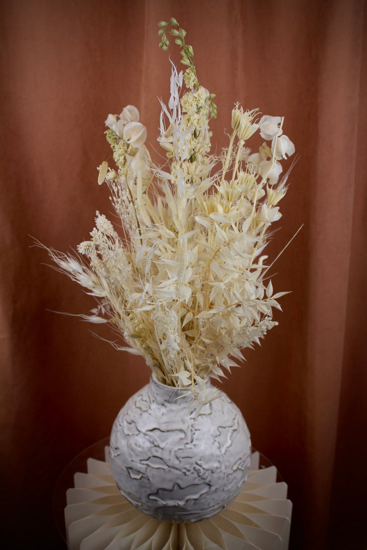 Trockenblumenstrauß Albaelia in Weiß und Creme
