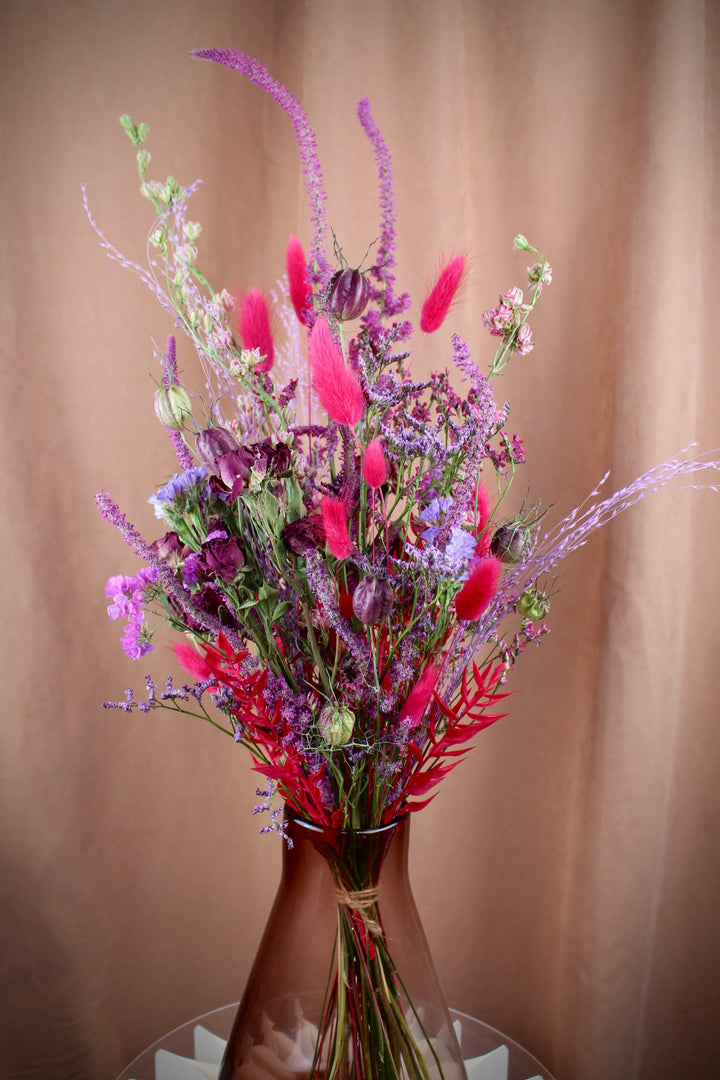 'Nymia' - Trockenblumenstrauß in Lila und Pink