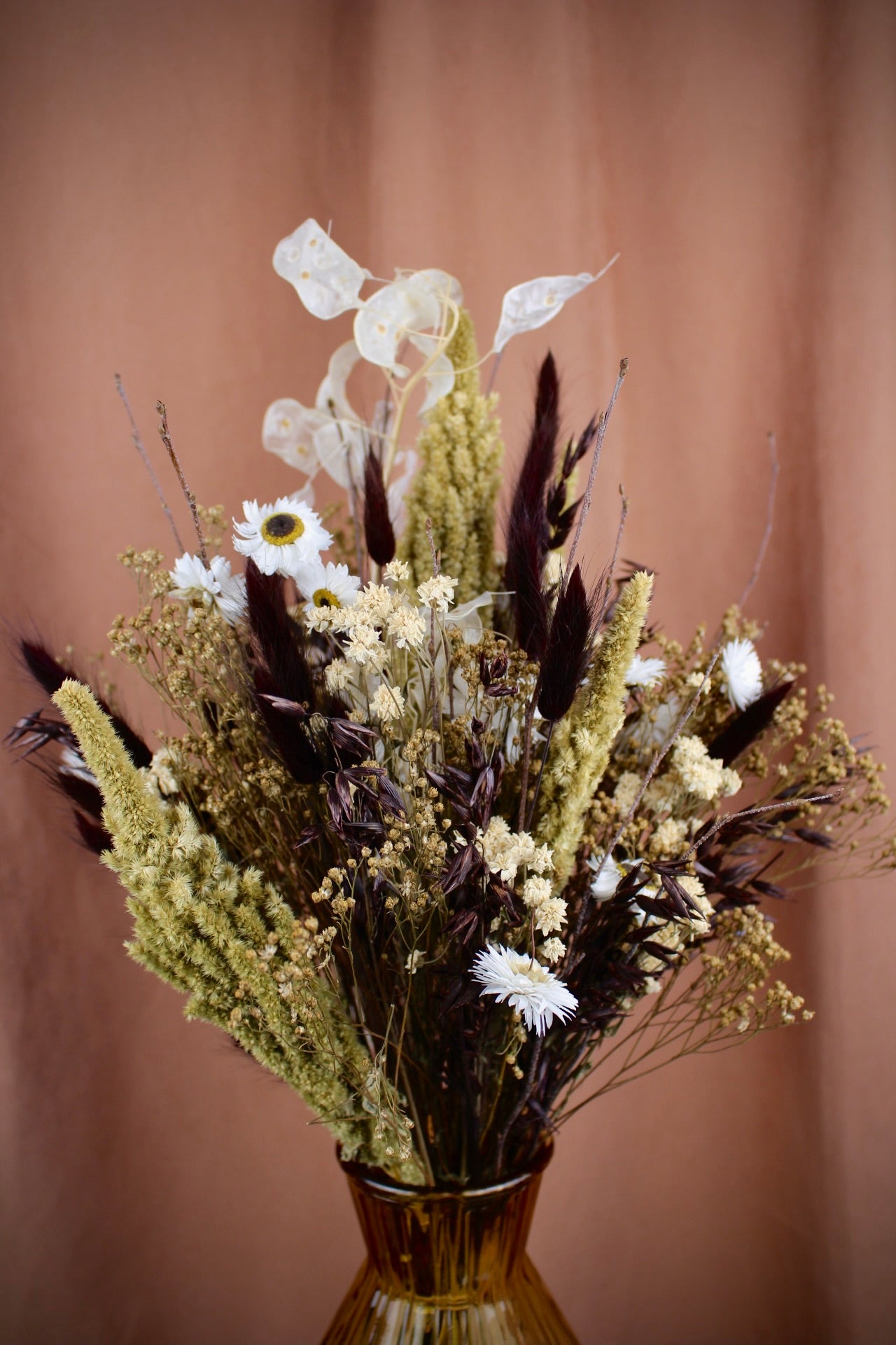 Trockenblumenstrauß 'Rubra' in natürlichen Braun- und Naturtönen