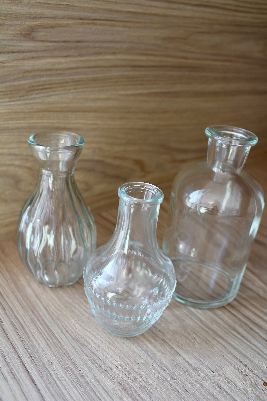 Vasenset Glas – 3-teiliges Set für Trockenblumen & Dekoration