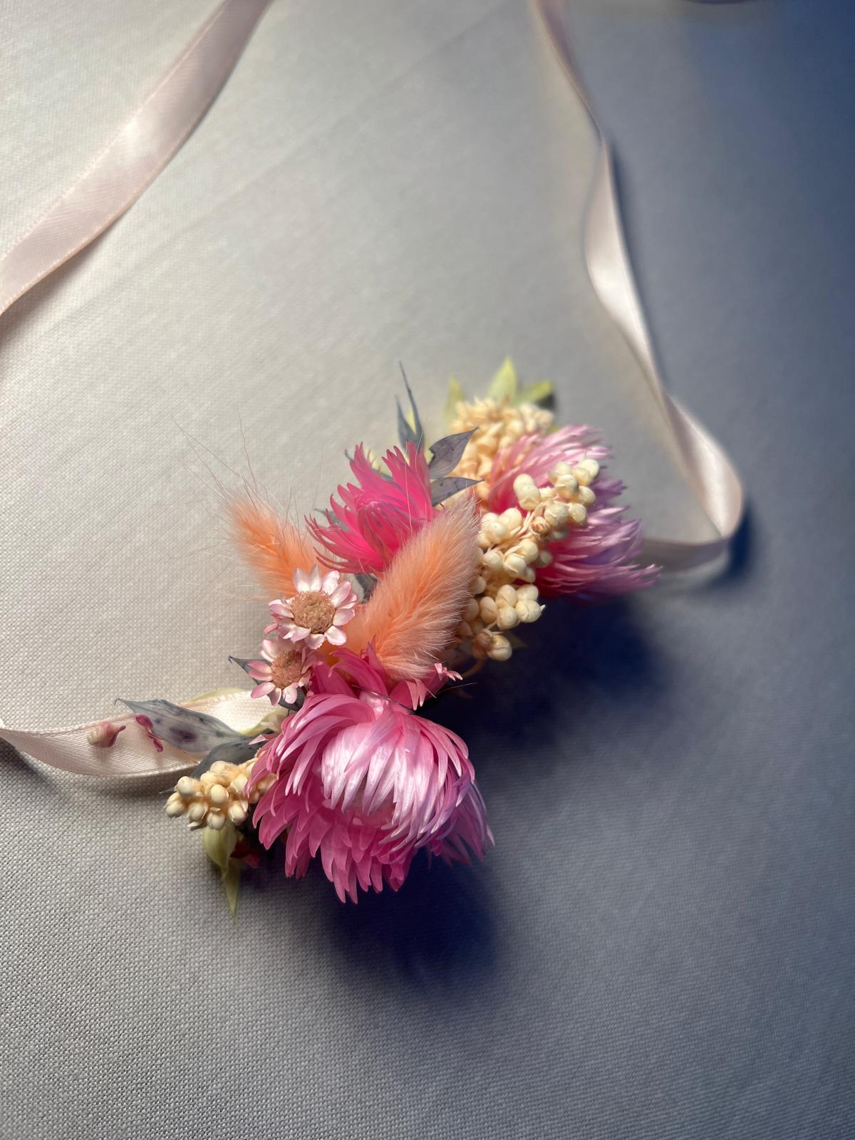 Armband Trockenblume Hochzeit Bunt Pastell