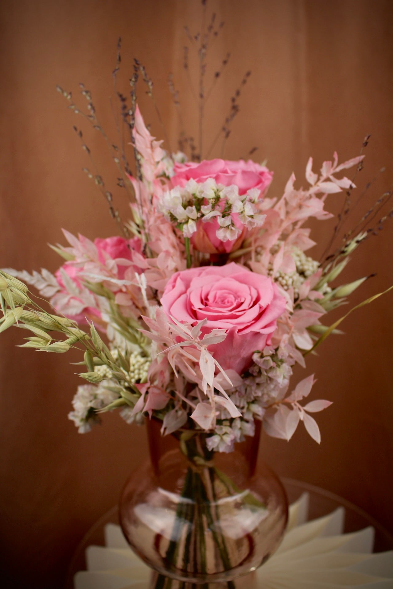 'Florina' - Trockenblumenstrauß mit präparierten Rosen