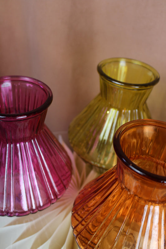 Glasvase Elodie in Gelb, Pink und Orange