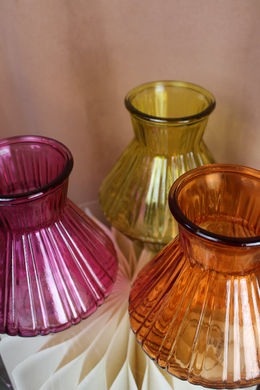 Glasvase Elodie in Gelb, Pink und Orange