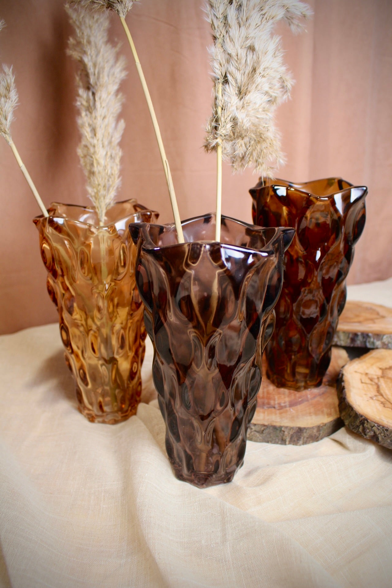 Glasvase Terra in verschiedenen Brauntönen