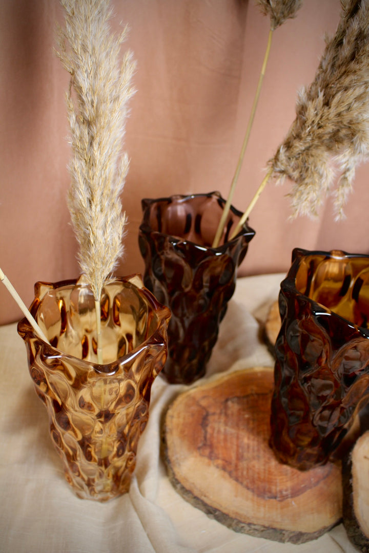 Glasvase Terra in verschiedenen Brauntönen