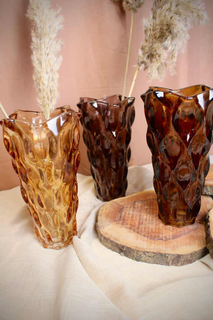 Glasvase Terra in verschiedenen Brauntönen
