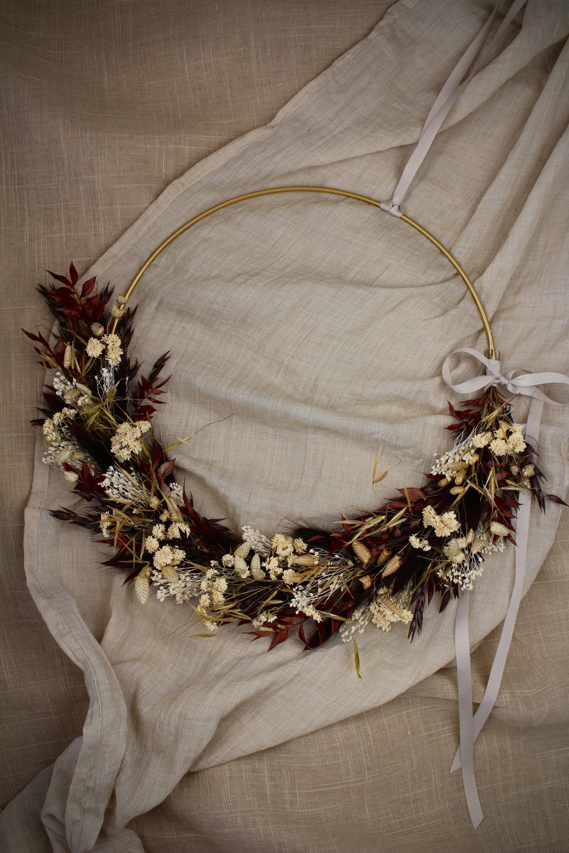 Loop aus Trockenblumen | 'Rubra'