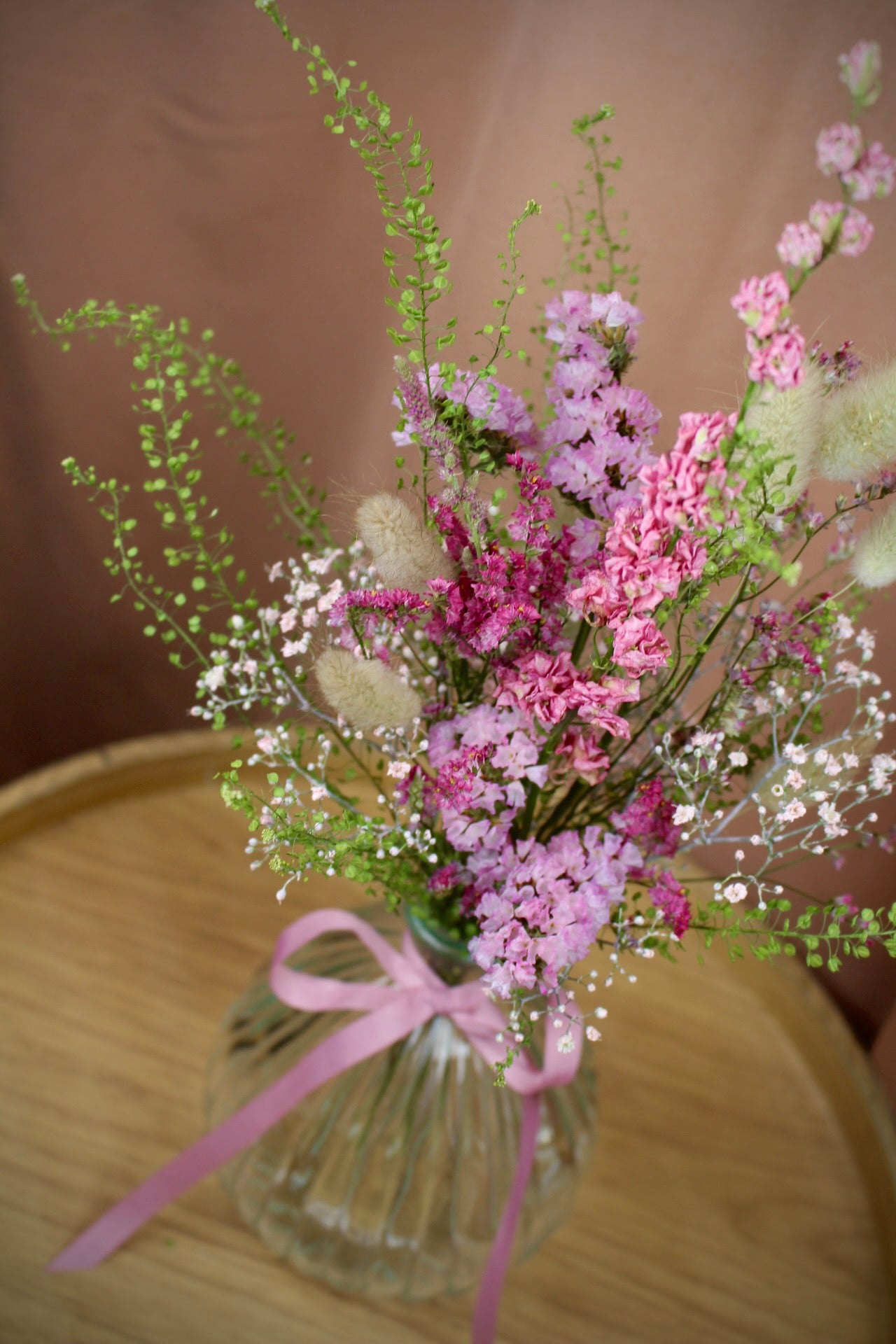 Monatsspecial August - Set aus Vase mit Strauß aus selbstgetrockneten Blumen
