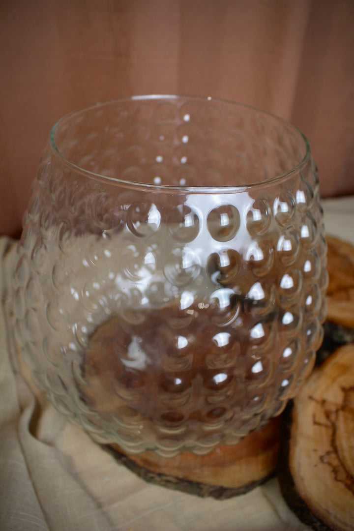 Noria Glasvase mit Noppenstruktur