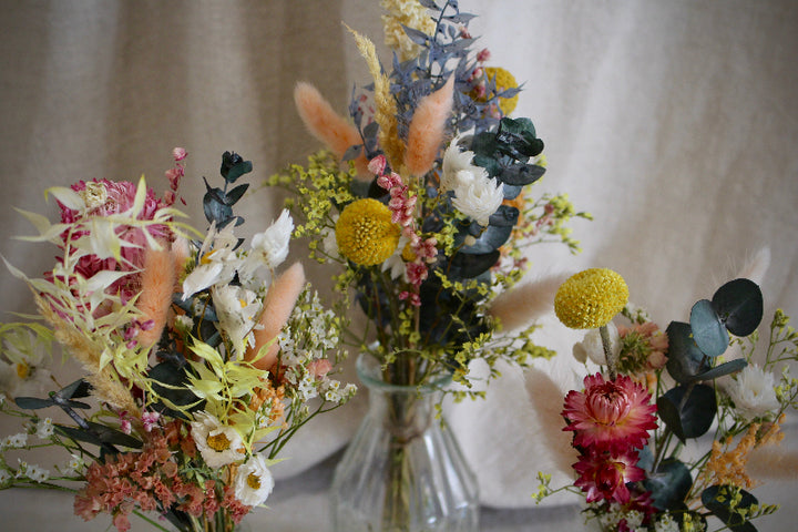 Trockenblumen Tischset 'Pastellana' in Pastellfarben