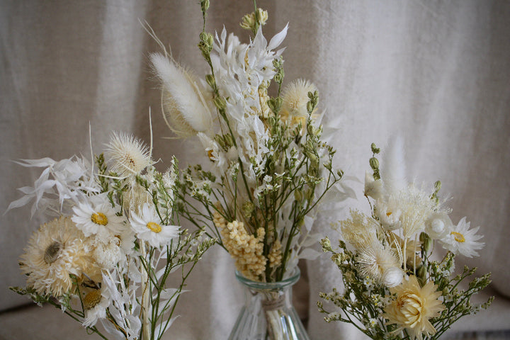 Trockenblumen Tischset 'White' in Weiß- und Naturfarben
