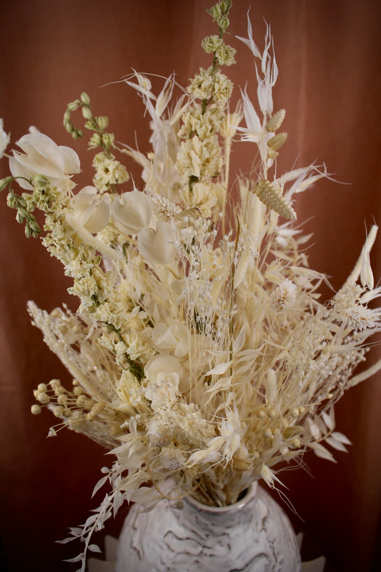 Trockenblumenstrauß Albaelia in Weiß und Creme