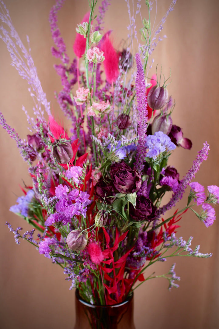 'Nymia' - Trockenblumenstrauß in Lila und Pink