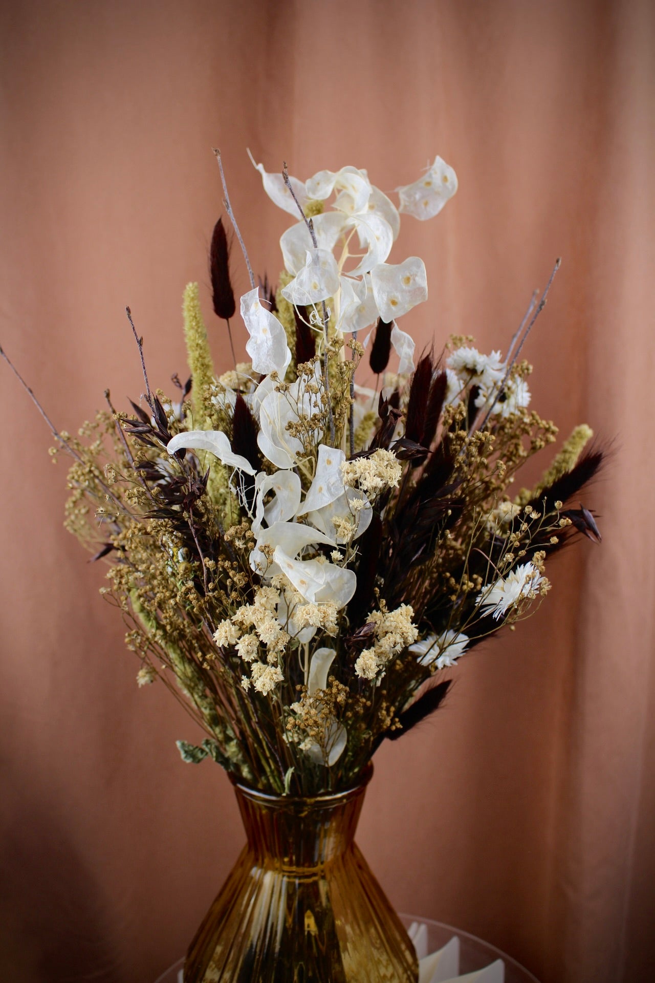 Trockenblumenstrauß 'Rubra' in natürlichen Braun- und Naturtönen