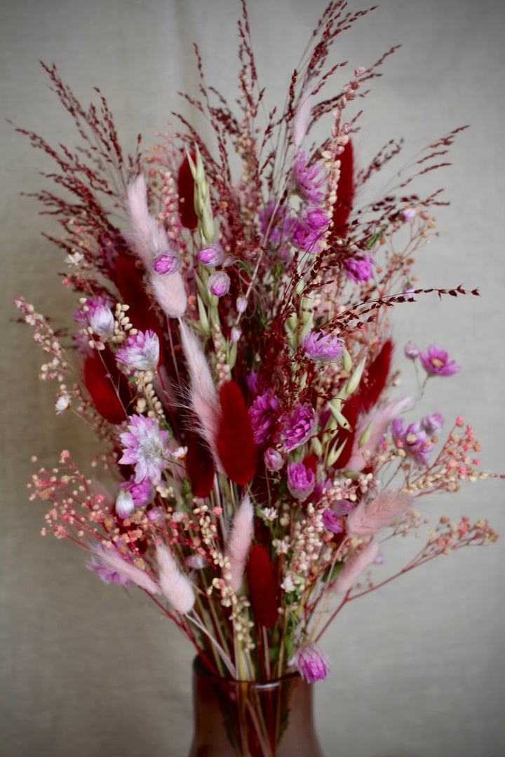 Trockenblumenstrauß Celoria in rosa & rot