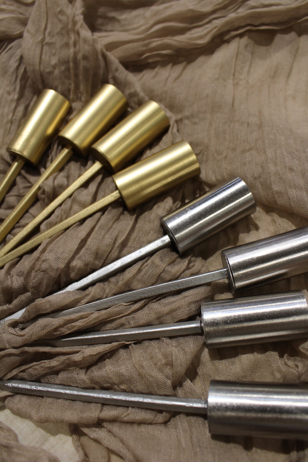 Vierer-Set Kerzenpicks für Stabkerzen – in Gold oder Silber